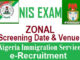 Nigeria Immigration Screening Date & Venue