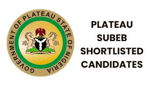 Plateau SUBEB shortlisted candidates