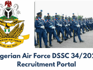 Nigerian Air Force DSSC 34/2025 Enlistment/Recruitment