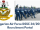 Nigerian Air Force DSSC 34/2025 Enlistment/Recruitment