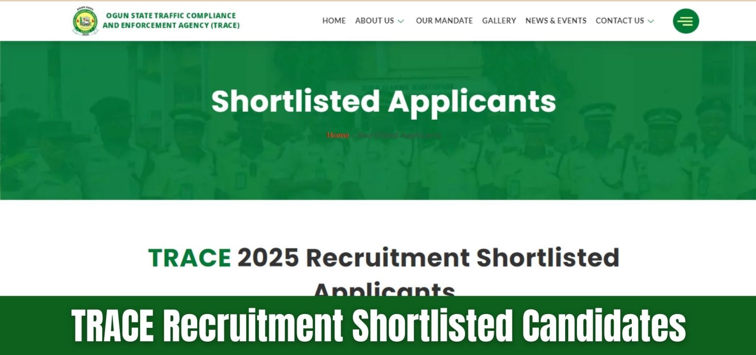 TRACE Recruitment Shortlisted Candidates