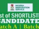 NIS Shortlisted Candidates