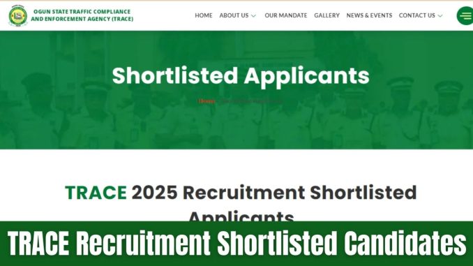 TRACE Recruitment Shortlisted Candidates