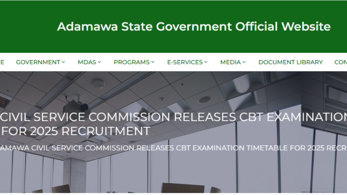 Adamawa State Civil Service Commission Screening & CBT Exams Date