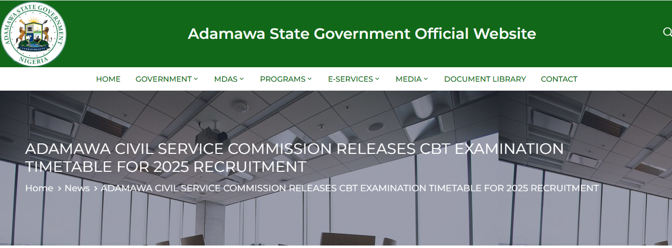 Adamawa State Civil Service Commission Screening & CBT Exams Date