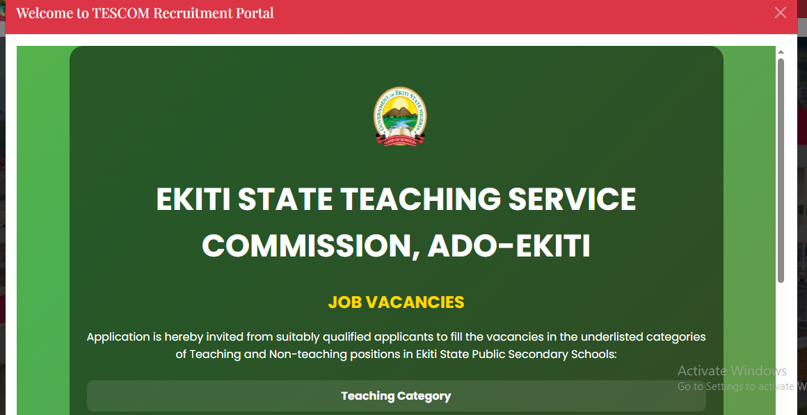 Ekiti State Teachers Recruitment