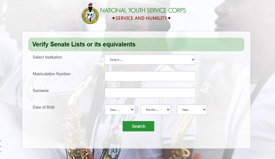 How To Check NYSC Senate List