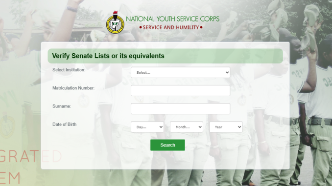 NYSC Senate List
