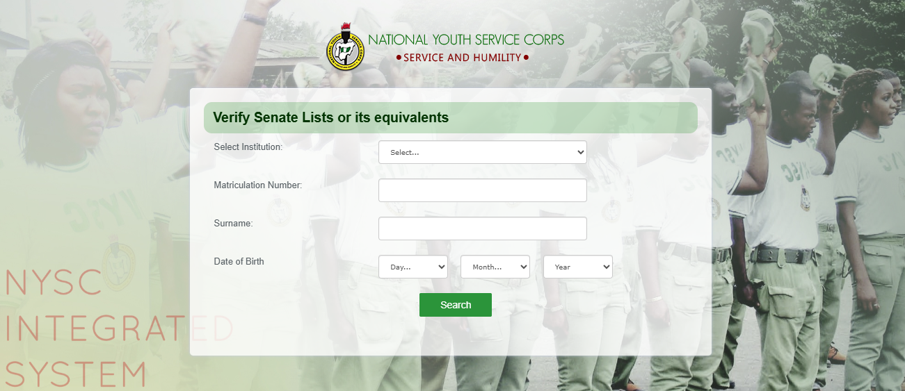 NYSC Senate List