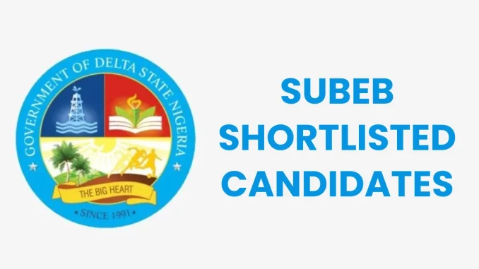 Delta State SUBEB Shortlisted Candidates
