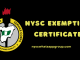 NYSC Exemption Letter