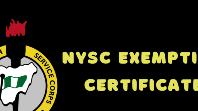 NYSC Exemption Letter